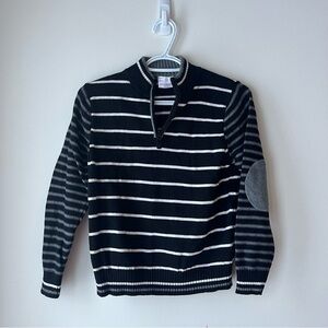 Hanna Anderson boys 1/4 zip stripe long sleeve knit sweater cotton
